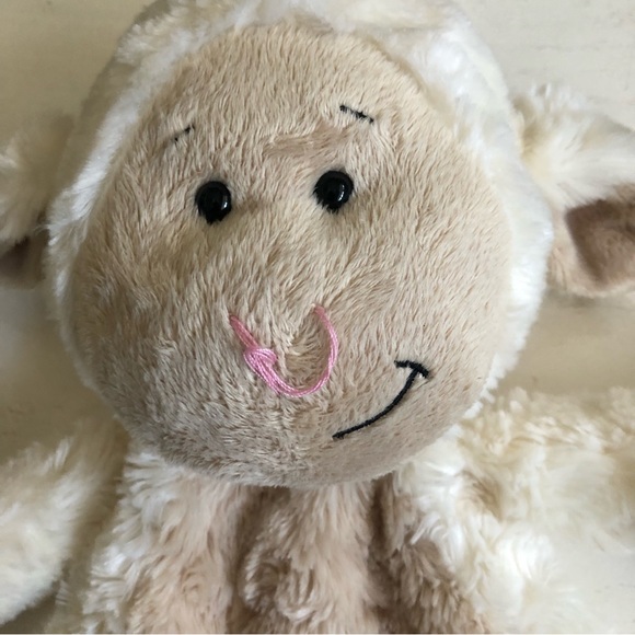 Baby Ganz Flat-A-Pat White Lamb Sheep Baby Security Blanket Lovey 16" BG3181 - Picture 5 of 6